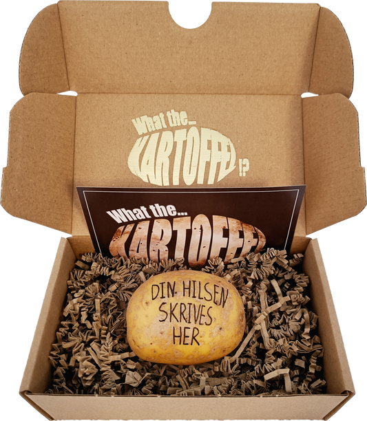 Kartoffelhilsen med tekst