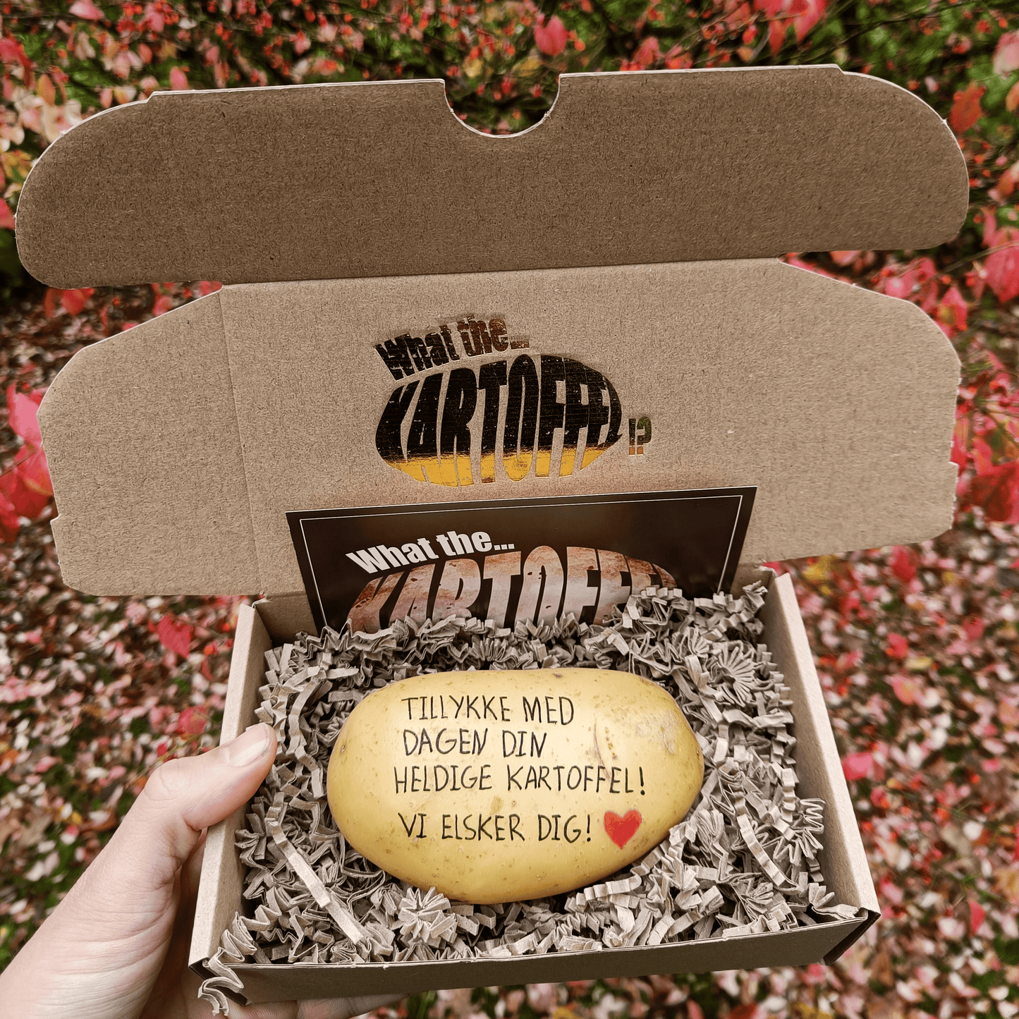 Kartoffelhilsen med tekst